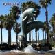 Bronze Water Fountain Sculpture Live Sized Dolphin Statue Fountain