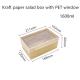 PET Lid Kraft Paper Disposable Food Containers 2100 1600 1400ml