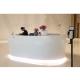 ODM Acrylic Solid Surface Reception Desk Round Curve Antibacterial LED Glossy