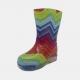28EU Kids Waterproof Rain Boots , Slip Resistant Rainbow Striped Rain Boots