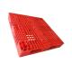 13.5Kg HDPE Red Plastic Pallets 1100 X 1100 Single Faced