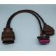 Overmolded OBD2 Y Cable J1962 OBDII OBD2 Male To OBD2 Female Volkswagen OBD2 Female