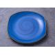 Square Shape Ceramic Shallow Dinner Dish Plate Dinnerware Dark Blue Color