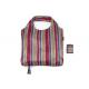 Striped Folding Tote Bag 190T Poly Foldable Grocery Tote Lightweight