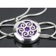 Round Stainless Steel Essential Oil Necklace , Aromatherapy Pendant Necklace Jewelry