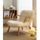 White Sheep Wool Chair 87*67cm Leisure With 45cm Chair Pedal Combination