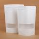 White Kraft Paper Zipper Poly Packing Bags for Food with Clear Window