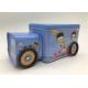 Candy Storage 2 Tin Branded Gift Boxes Blue Car Shape With Four Wheels For Kids