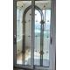 Decorative leaded glass with brass came in sliding doors