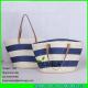 LUDA 2016 striped tote bag handmade summer paper straw beach bags