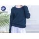 Cable Knitting Navy Wool Jumper Womens , Round Neck Wool Jumpers Reglan Sleeves