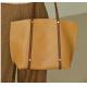Irremovable Strap Fan Shaped Bag 37cm 27cm Cowhide Leather Tote Bag