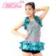 2 in 1 Glitter Sequin Bodice Ruflle Halter Neck Leotard Dance Competition Costumes