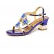 Bs102 2021 New Sandals Women'S Summer Diamond Shoes Fish Mouth Middle Heel Inlaid Diamond Fashion Thick Heel Women'S San