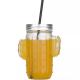 Household Glass Cactus Water Cup Summer Juice Cup With Straw 400ml