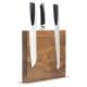 260x240x32 mm Double Sided Magnetic Knives Holder with Permanent Bamboo Acacia Walnut