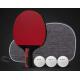 Straight Handle Table Tennis Paddle Set Red Black Carbon Blade Elastic Sponge Reverse Rubber