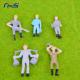 1:50 model worker painted figure railway scale model plastic workers 4.2cm  for architectural train layout