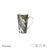 V Shape Bone China Mugs 19 OZ Custom Decal Printing With Handle