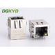 PoE RJ45 Modular Jack With Internal Magnetics Side Entry G/Y LED IEEE 802.3