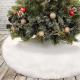 Fur Christmas Tree Skirt, White Plush Christmas Tree Base Blanket Tree Skirt for