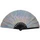 Large Spcifical Material Clack Hand Fans Bamboo Reflective Holdable Fan For Party Business Promation