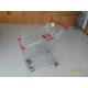 Asian Type 80L Wire Shopping Carts With 4 Inch Rotating TPE Casters And Red Plastics
