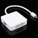 White Multi Function Converter Mini DP Displayport To VGA + HDMI + DVI Conversion Line 3 - In - 1