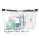 Fashion Beautiful Custom Reusable Eva Bag With Zipper,Transparent Custom Printed Brand Logo Clear PVC Zip lock Slider