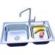 304 Stainless Steel Double Bowl Undermount Sink With Flexible Faucet