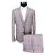 Male Custom Tailored Suits 2 Piece Light Grey Check Autumn Spring