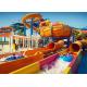 Large Water Theme Park Equipment Fiberglass Slide Galvanized Carbon Steel Columns