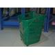 PP Rolling Supermarket Shopping Basket / Cart With Four Wheels 435 * 420 * 550mm