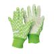 Modelo number C3815 Gardening Flower Pattern Cotton Gloves with PVC Dots 8-12 gardening