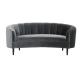 Hot sale black velvet fabric lounge curve sofa for party living room solid wood