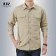 Custom Logo Warm Soft Classic Check Navy 100% Cotton Men's Shirt for Comfortable Wear