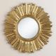 Metal Frame Sunflower Round Wall Mirror 24 X 36 Antique Gold For Dressing Room