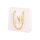 100gsm Gold Stamping White Paper Bags Business Shopping Packaging With Handle