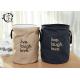Household Essentials Storage Buckets Drawstring Natural Canvas With Digital Printed Logo