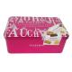 Custom Rectangular Tin Boxes for Cookie CYMK Printed Metal Cookie Tins Hinged Tin Containers
