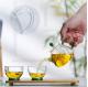 Portable High Borosilicate Glass Tea Set 2 Cups Tranparent Color