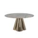Round Marble Metal Dining Table Stainless Marble Table Gold Legs