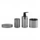 Black Nickle Glass Bathroom Accessories Sets Round Shape Ion Plating Effect Household Products Soap Dish Foam Soap Dispenser