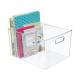 Plastic Clear Storage Bins Pantry Organizer Box Bin Containers for Organizing Kitchen Fridge, Food, Snack Pantry Cabinet