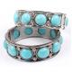 K alloy vintage jewelry gun black and white spring clasp bracelet turquoise jewelry