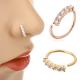 Shellhard Trendy 5 Crystals Nose Ring Vintage Rhinestone Stainless Steel Nose Hoop Ring For Women Femme Jewelry