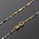 18K White Yellow Rose  Gold Three Tone Chain Necklace 18 inches for Women  (NG018)