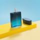 Custom 100ml Square Glass Luxury And Elegant Empty Perfume Bottle Pump Sprayer Gradient Black And Blue Color 15mm Neck