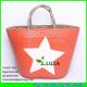 LUDA imitate palm leaf straw bag painted white star  straw beach tote bag