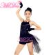 Black Swan Feather Neckline Jazz Dance Outfits With Back Side Suttle Velvet Shorts